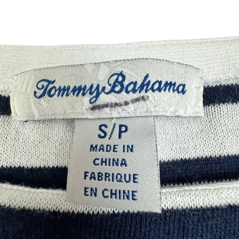 Tommy Bahama Super Soft Lightweight Cotton Tropical Stripe Print Top Women's S - Picture 3 of 4